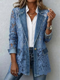 Alicia™ | Giacca Denim con Pizzo Floreale